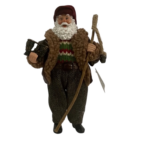 Santa With Binoculars And Walking Stick Figure from Celebrate It Christmas 10” - Picture 1 of 13